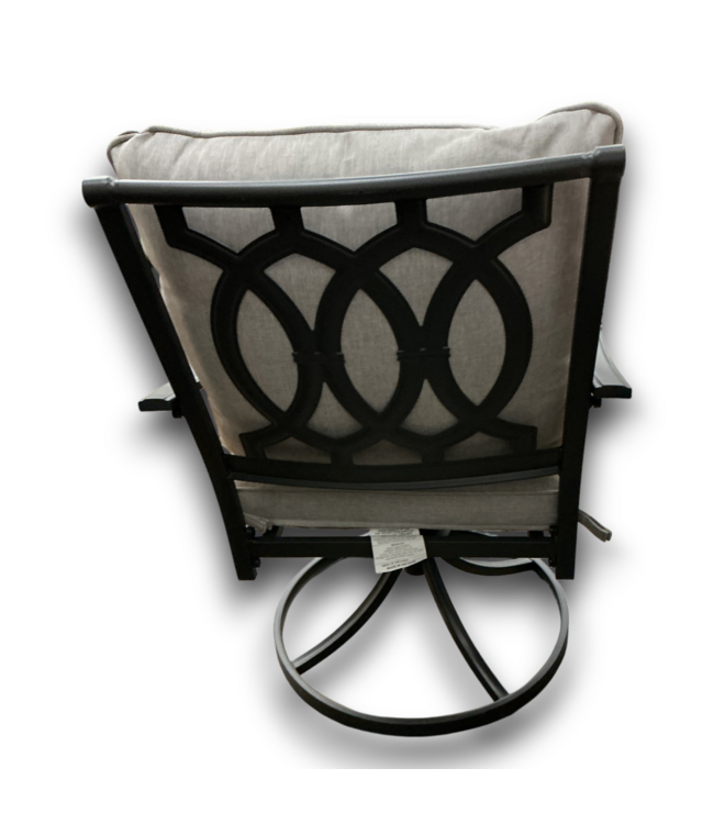57367 2 Piece Grey Steel Swivel Chairs With Cushions