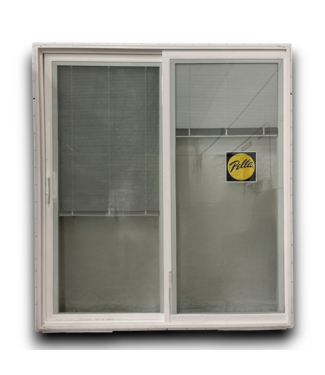 Bud's Warehouse 57353 White Vinyl Sliding Patio Door With Blinds Between The Glass
