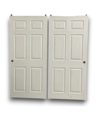 Bud's Warehouse 57381 36 X 80 White 6-panel Closer Sliding Door Pair