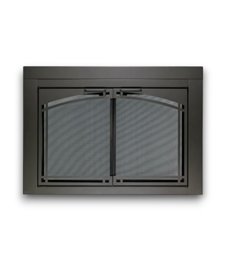 Bud's Warehouse 57382 Monroe Gunmetal Gray Glass Fireplace Doors