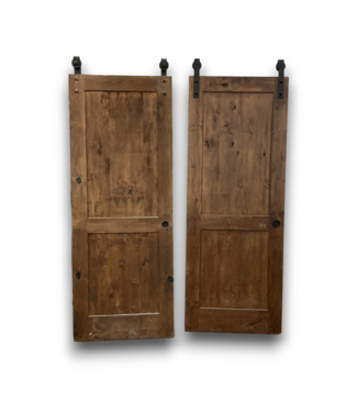 Bud's Warehouse 57383 60 X 80 Brown 2 Panel Sliding Barn Doors