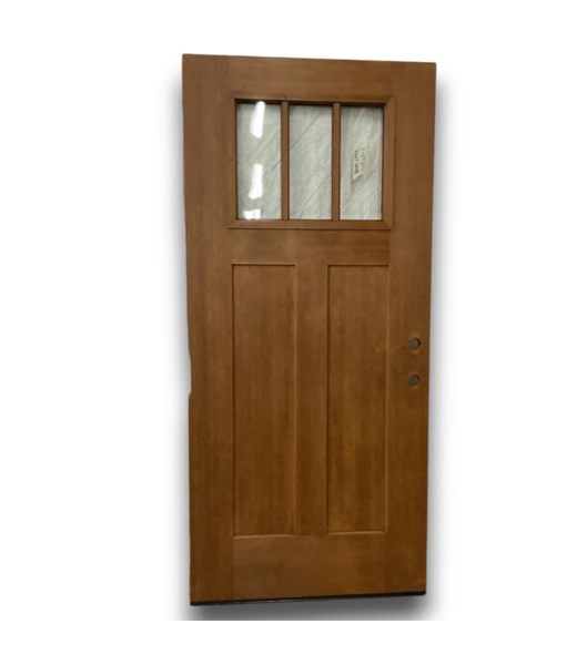 Bud's Warehouse 57396 36 X 80 Top Light 3 Panel Exterior Door Slab