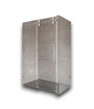 Bud's Warehouse 57414 Winslow Stainless Steel Frameless Corner Sliding Shower Door
