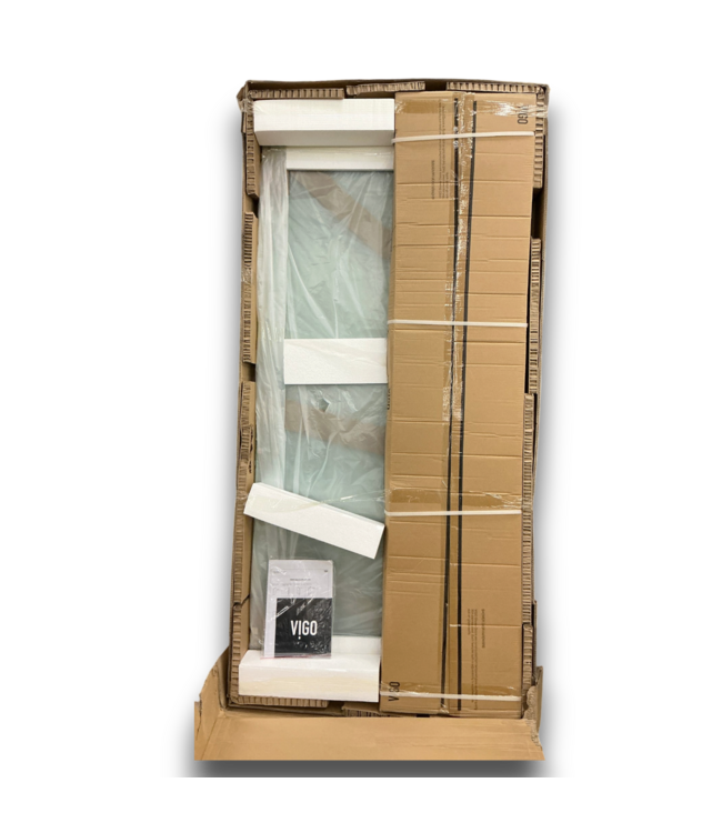57414 Winslow Stainless Steel Frameless Corner Sliding Shower Door