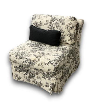 Bud's Warehouse 57422 Black & White Chaise Lounge Chair With Pillow