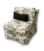 57422 Black & White Chaise Lounge Chair With Pillow