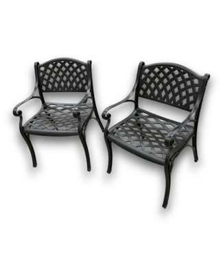Bud's Warehouse 57423 Set Of 2 Aluminum Weave Patio Dining Chairs