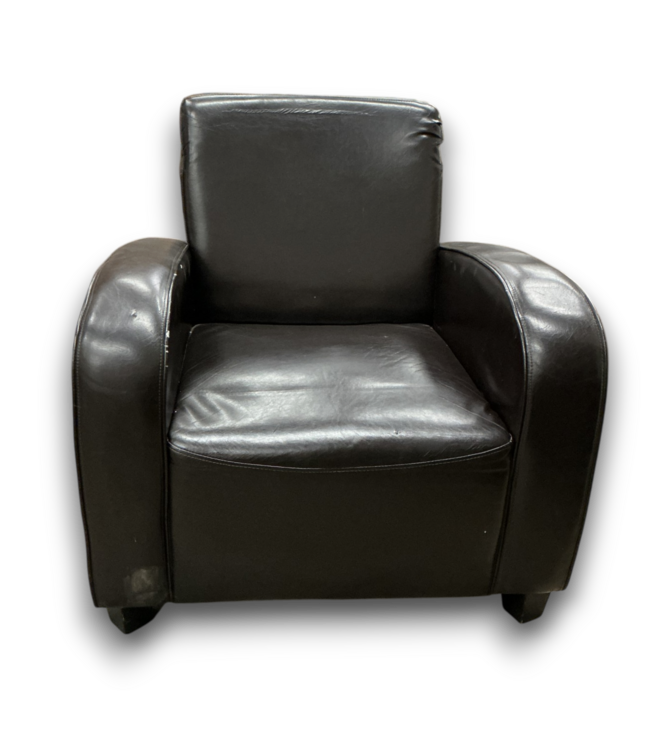 57430 Dark Brown Leather Club Chairs Set Of 2