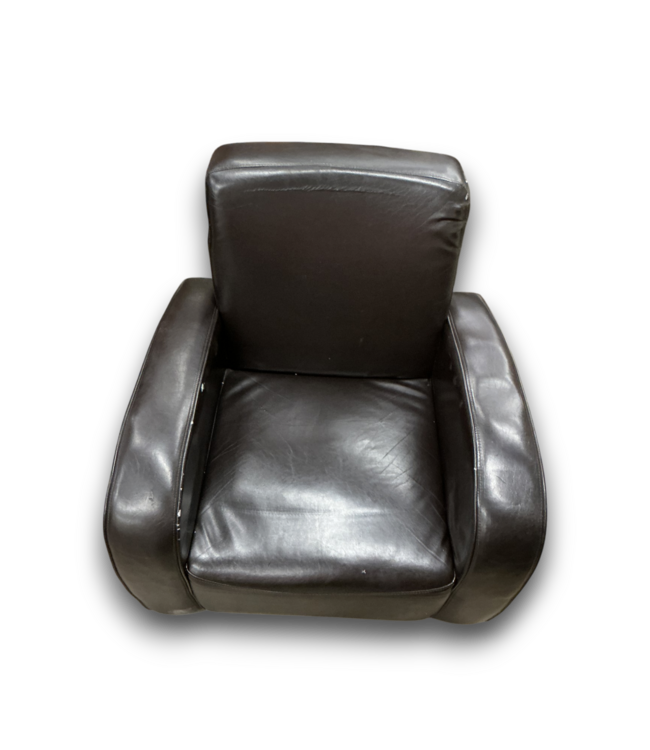 57430 Dark Brown Leather Club Chairs Set Of 2