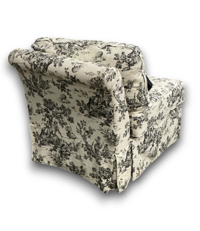 57422 Black & White Chaise Lounge Chair With Pillow