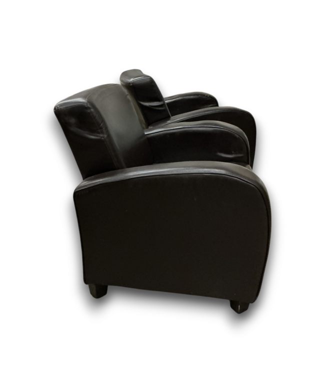 57430 Dark Brown Leather Club Chairs Set Of 2