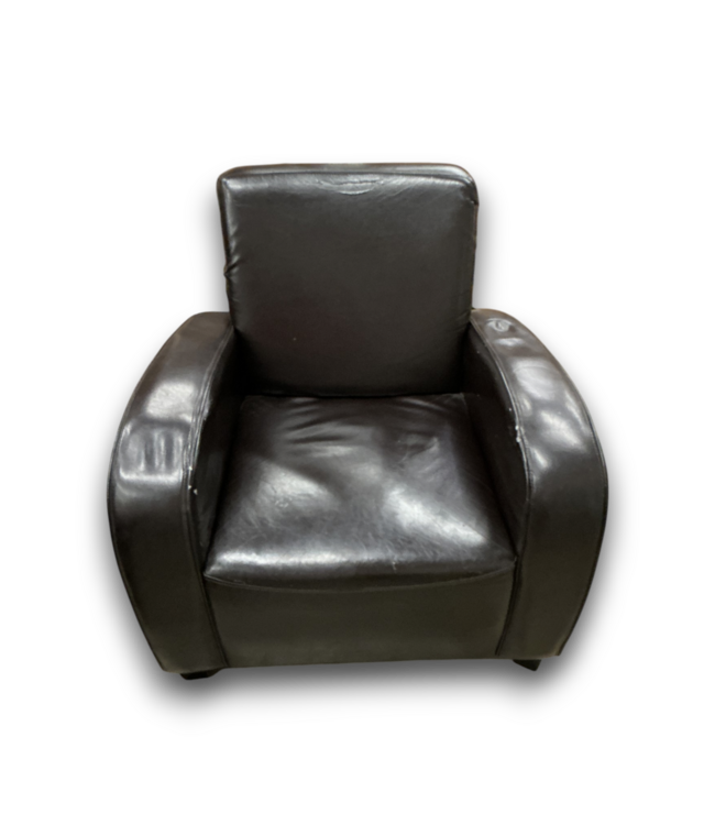 57430 Dark Brown Leather Club Chairs Set Of 2
