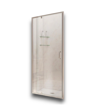 Bud's Warehouse 57442 Flex Brushed Nickel Semi-frameless Pivot Shower Door