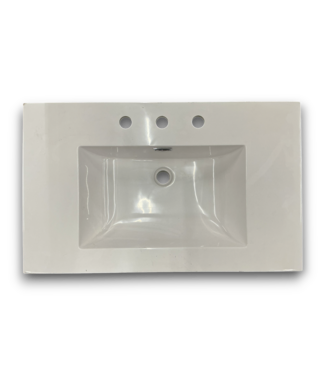 Bud's Warehouse 57457 White Acrylic Bathroom Vanity Sink Top
