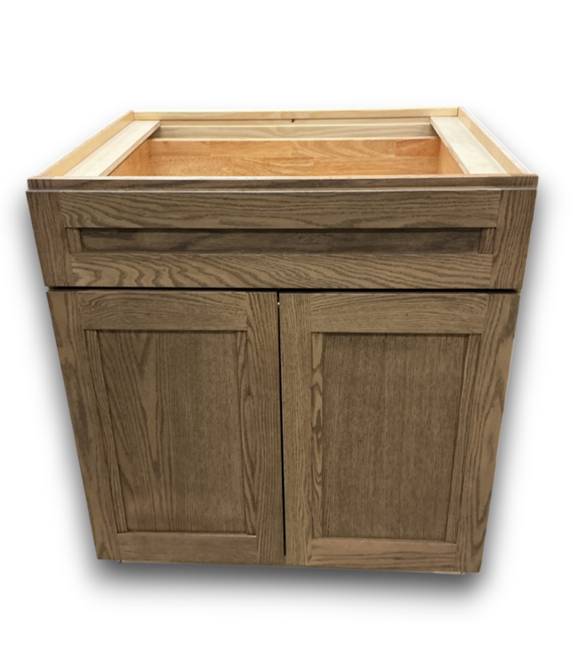 57451 Oak Brown Gray Wash Base Cabinet Set Of 2