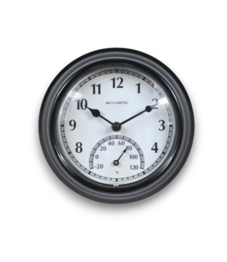 Bud's Warehouse 57474 8.5” Indoor Or Outdoor Clock, Temperature