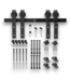 57477 Matte Black Soft Close Double Bypass Barn Door Hardware Kit
