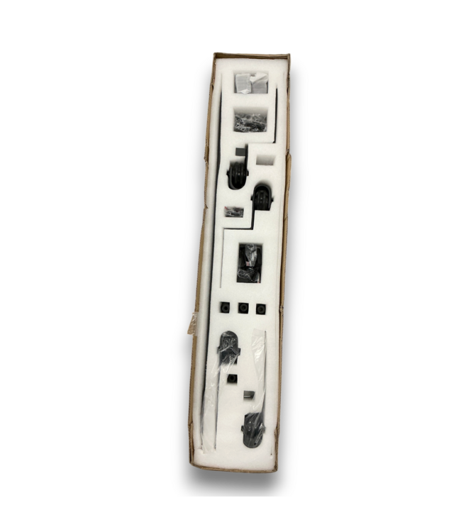 57477 Matte Black Soft Close Double Bypass Barn Door Hardware Kit