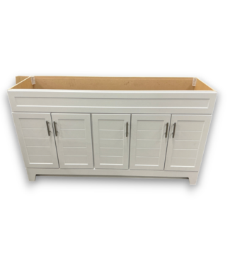 Bud's Warehouse 57479 Kirkman True White 60" Bathroom Vanity Base