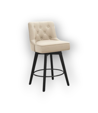 Bud's Warehouse 57514 Beige Fabric Counter Height Swivel Stool