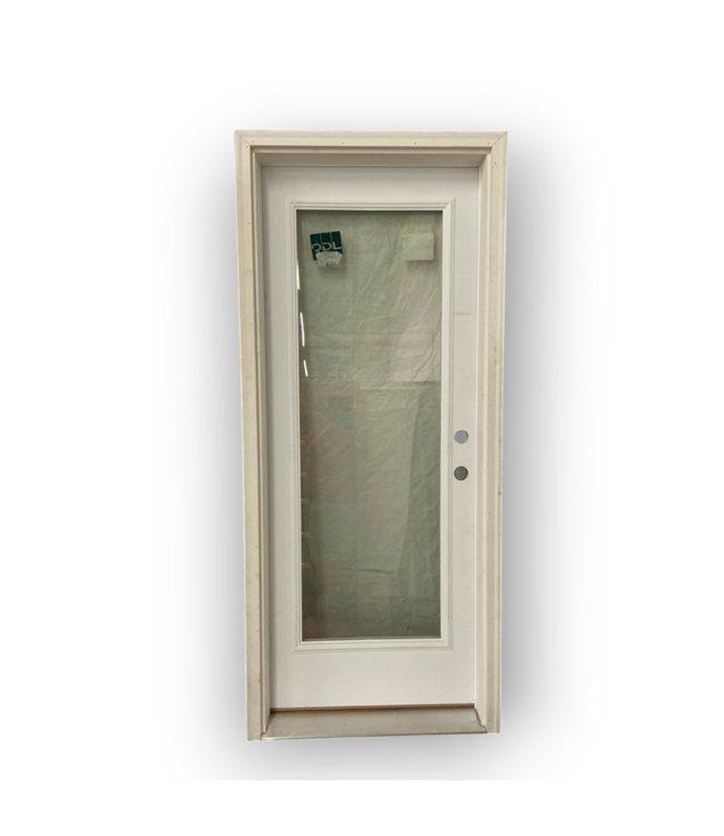 57500 32 X 80 White Full Glass Prehung Exterior Door