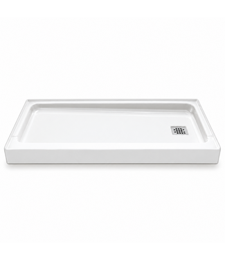 Bud's Warehouse 57494 60 X 32 White Steel Right Hand Drain Shower Base