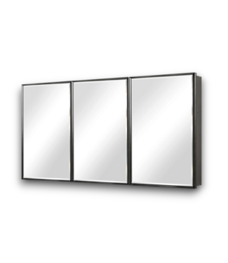 Bud's Warehouse 57524 Surface/recessed Mount Brushed Black 3 Door Medicine Cabinet