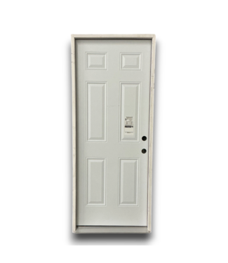 Bud's Warehouse 57529 32 X 80 White 6 Panel Exterior Prehung Door
