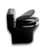 57536 Comfort Tall Compact Toilet Glossy Black Elongated 1 Piece Toilet