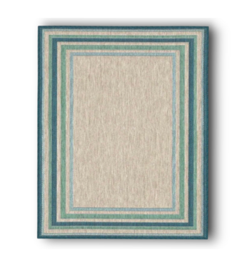 Bud's Warehouse 57537 Blue Green Broder Rectangular Area Rug