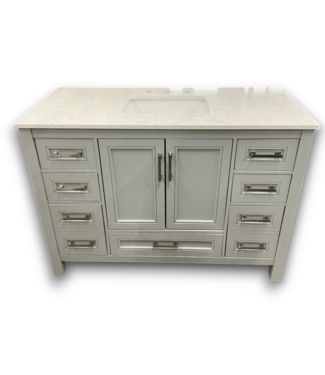 Bud's Warehouse 57538 Crest Hill Muse Gray Single Sink Bathroom Vanity With Top