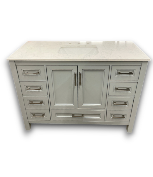Bud's Warehouse 57538 Crest Hill Muse Gray Single Sink Bathroom Vanity With Top