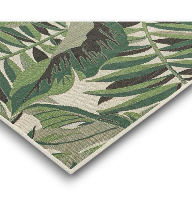 57540 Green Palm Leaf Rectangular Area Rug