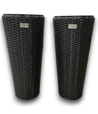 Bud's Warehouse 57542 2-pack Black Resin Round Indoor Planter