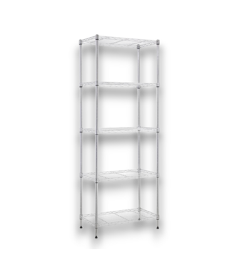 Bud's Warehouse 57578 5-tier Heavy Duty Chrome Metal Utility Shelving Unit