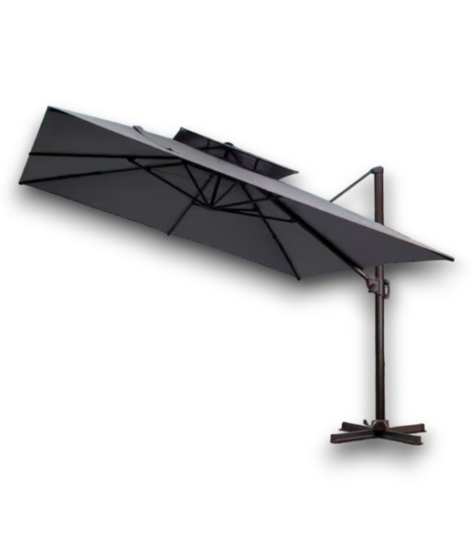 Bud's Warehouse 57579 Double Top Dark Grey Patio Umbrella