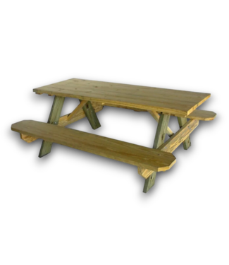 Bud's Warehouse 57582 Brown Southern Yellow Pine Rectangle Picnic Table