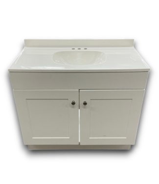 Bud's Warehouse 57585 Dover True White Bathroom Vanity With Top