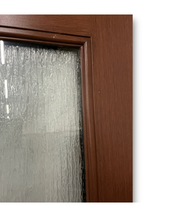 57592 36x80 Walnut Top Glass Panel Exterior Door Slab