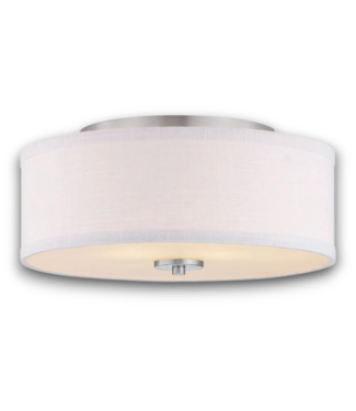 Bud's Warehouse 57596 Inspire Brushed Nickel Indoor 2-light Flush Mount With Fabric Shade
