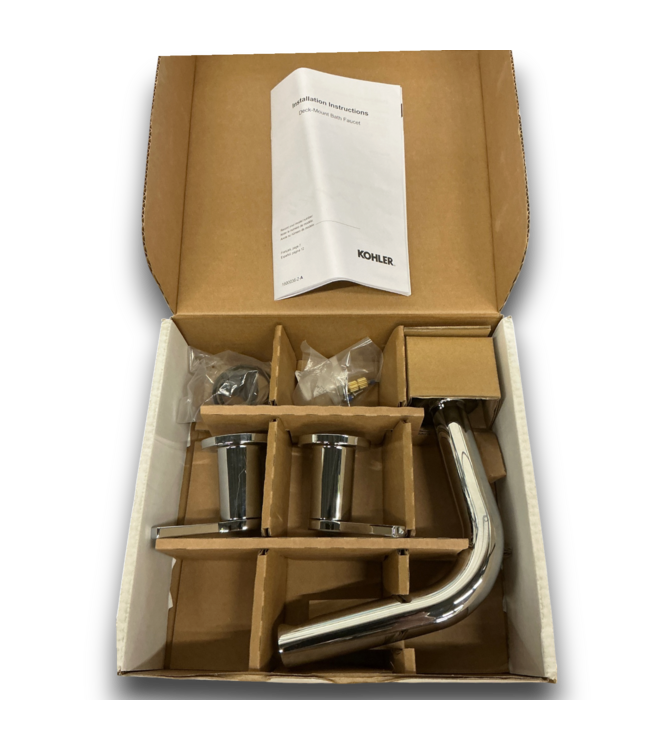 57598 Elate Polished Chrome 2-handle Deck Mount Roman Low-arc Bathtub Faucet