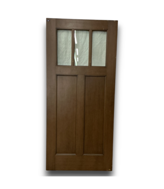Bud's Warehouse 57606 36x80 Brown Top Quarter Light Exterior Door Slab
