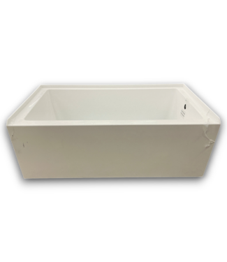 Bud's Warehouse 57610 Acrylic Rectangle Soaking Bathtub With Pop-up Chrome Right Drain