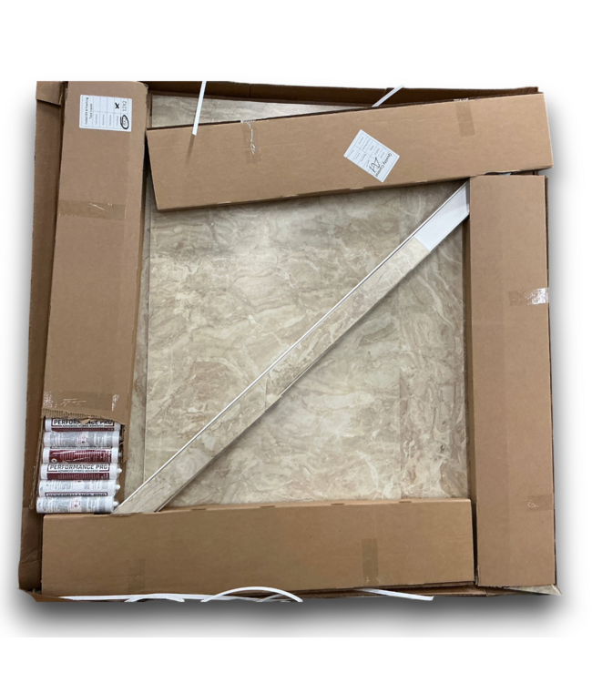 57621 Elite Creme Travertine 3-piece Bathtub Wall Panel