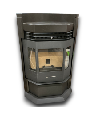 Bud's Warehouse 57624 Pellet Stove With Hopper Black With Stainless Steel Trim