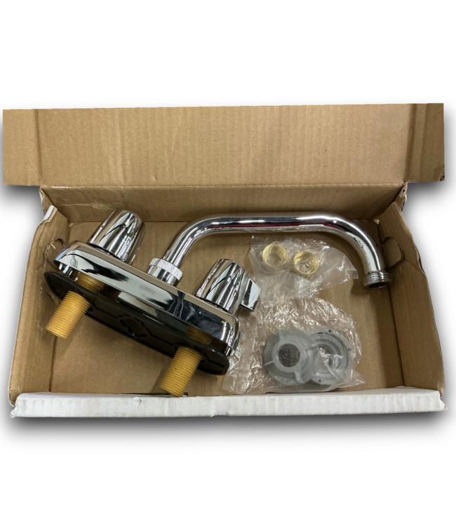 57627 Chrome 2-handle Deck Mount Utility Faucet