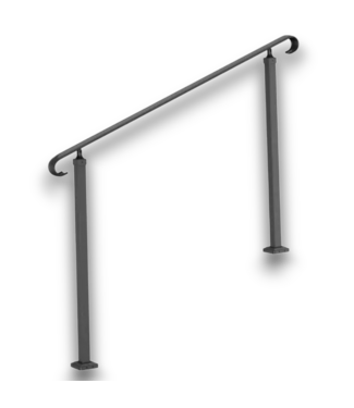 Bud's Warehouse 57629 Stair Railing Wrought Iron Handrail For Outdoor 3-5 Steps