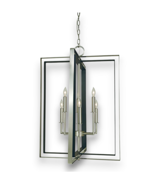 Bud's Warehouse 57636 6-light Brushed Nickel/matte Black Symmetry Chandelier