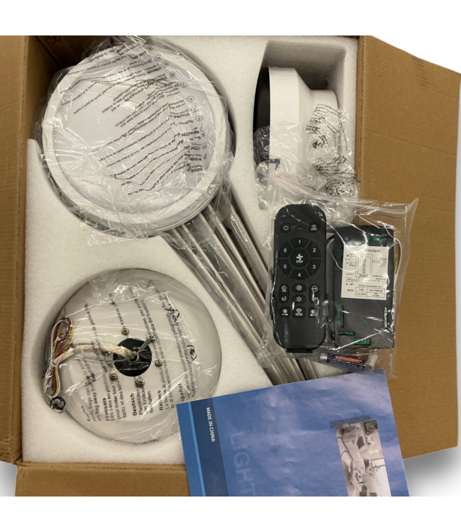 57643 White Flush Mount Ceiling Fan With Light