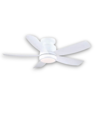 Bud's Warehouse 57643 White Flush Mount Ceiling Fan With Light